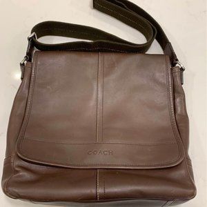 Coach Brown leather unisex messenger bag